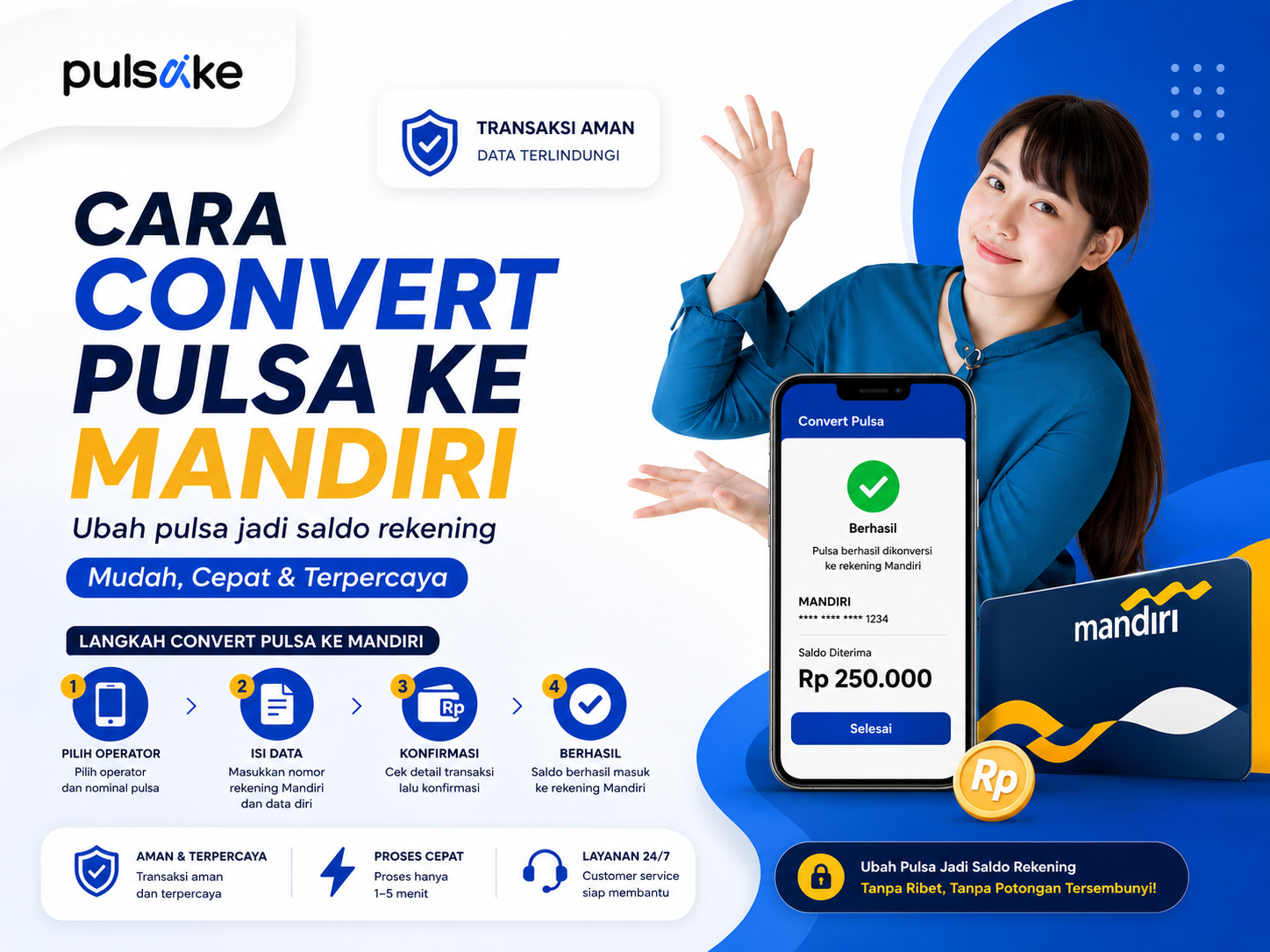 Cara Convert Pulsa ke Mandiri Saldo Cair Instan 24 Jam