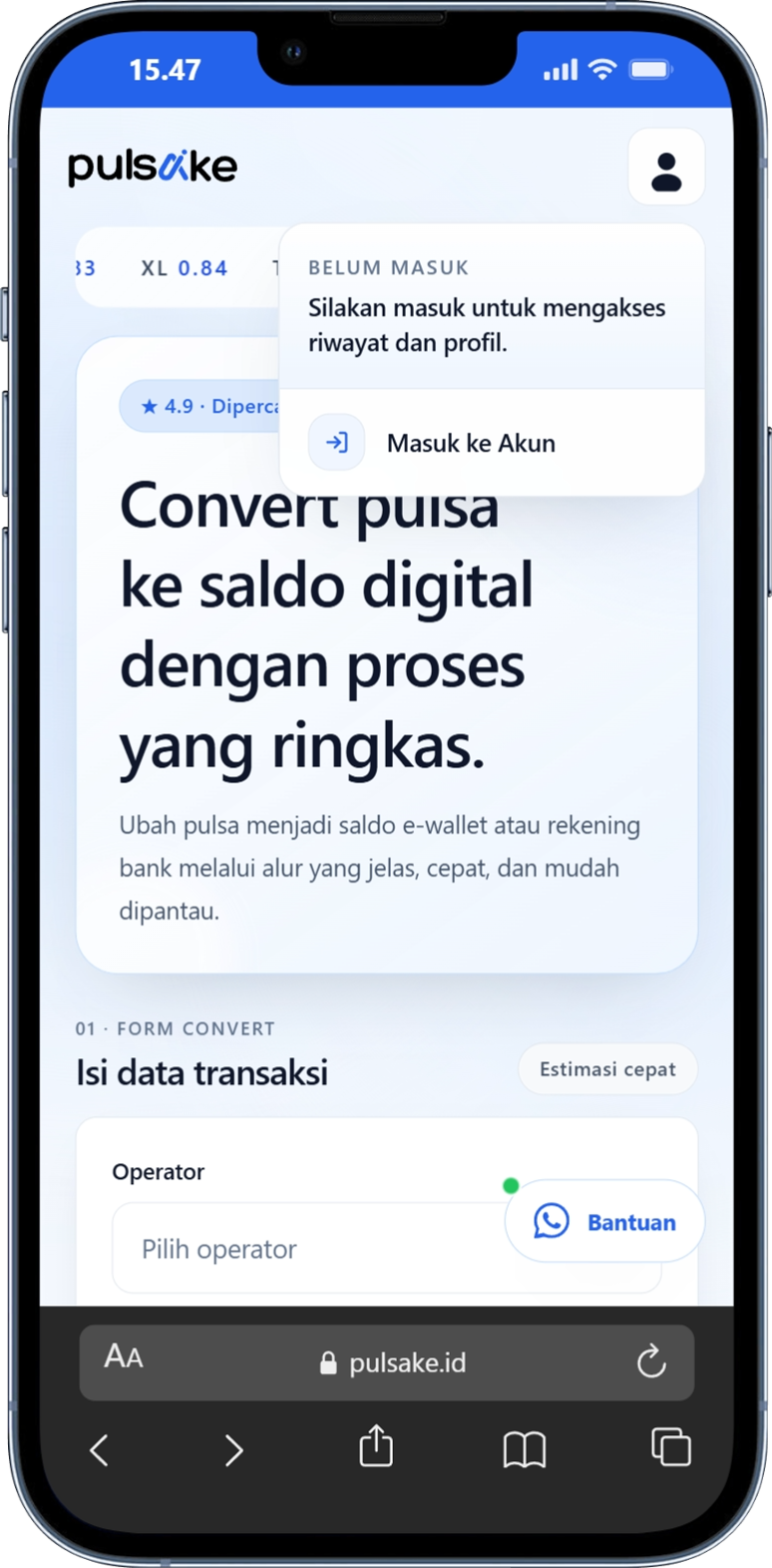 Langkah 1 - Masuk Akun