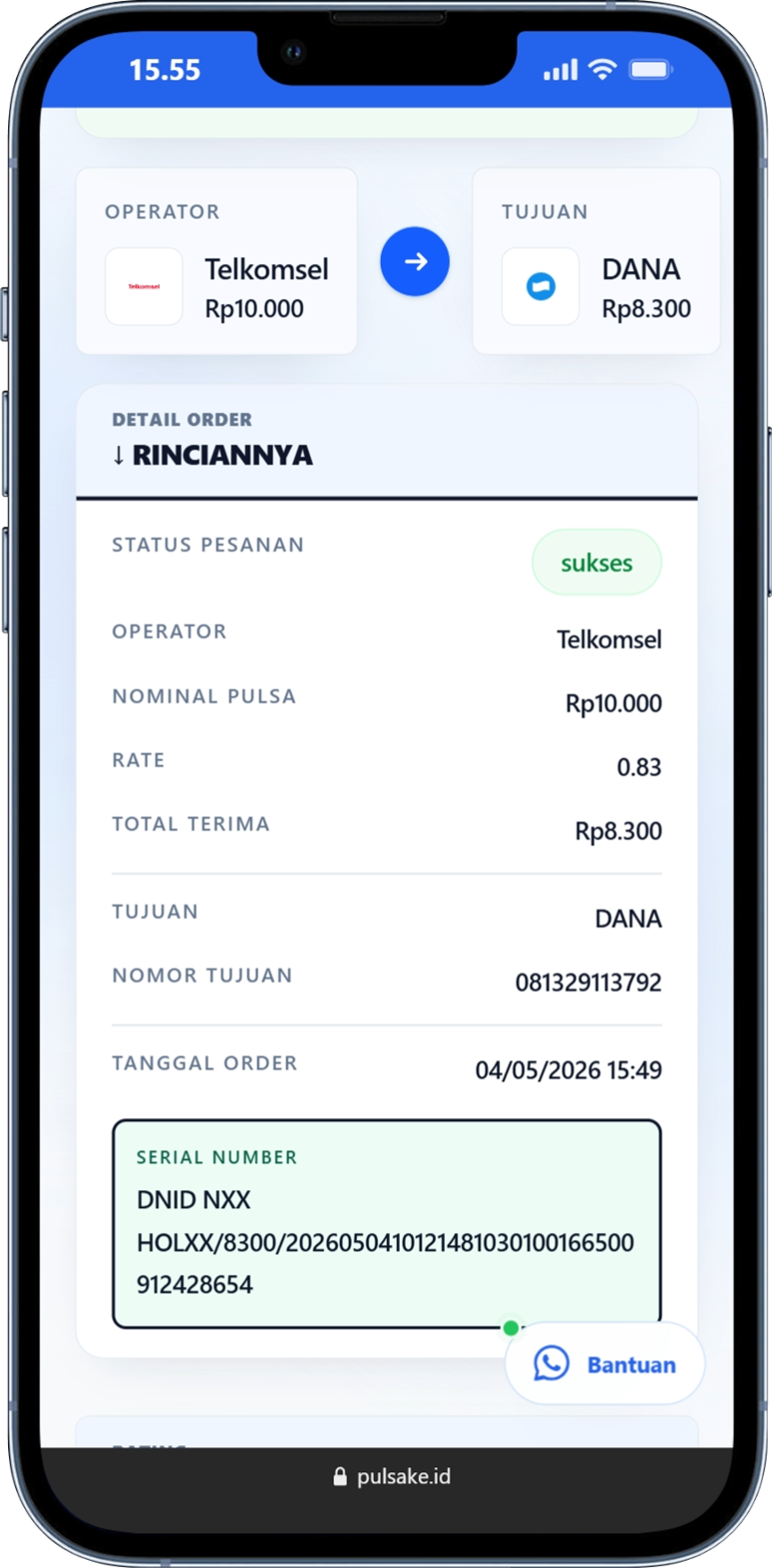 Langkah 5 - Pesanan Berhasil