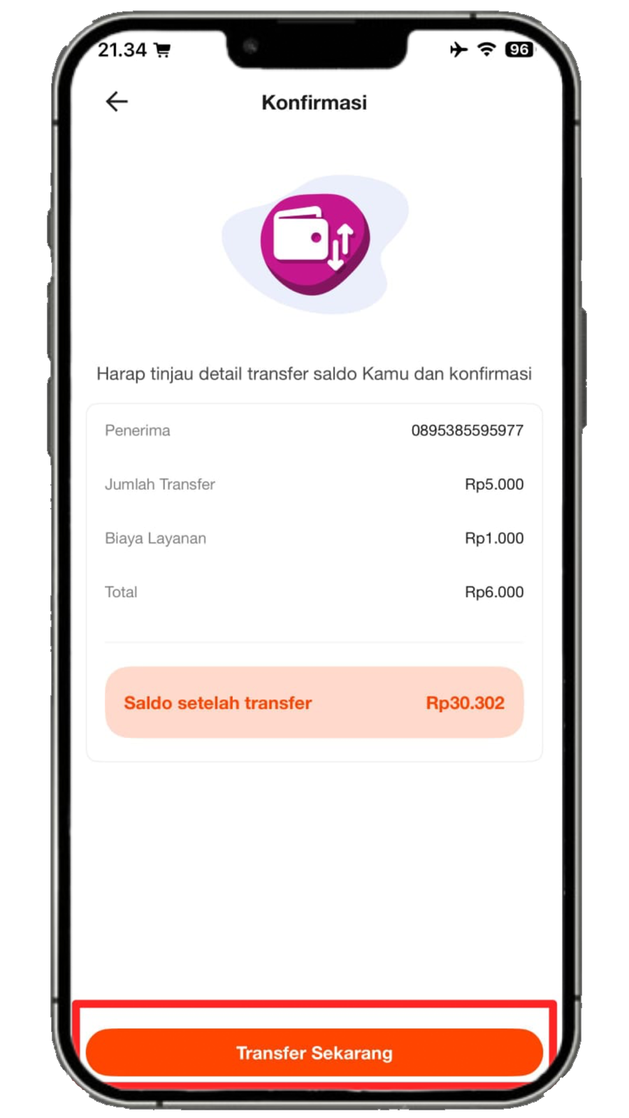 Langkah 4 - Cek Detail dan Transfer Sekarang