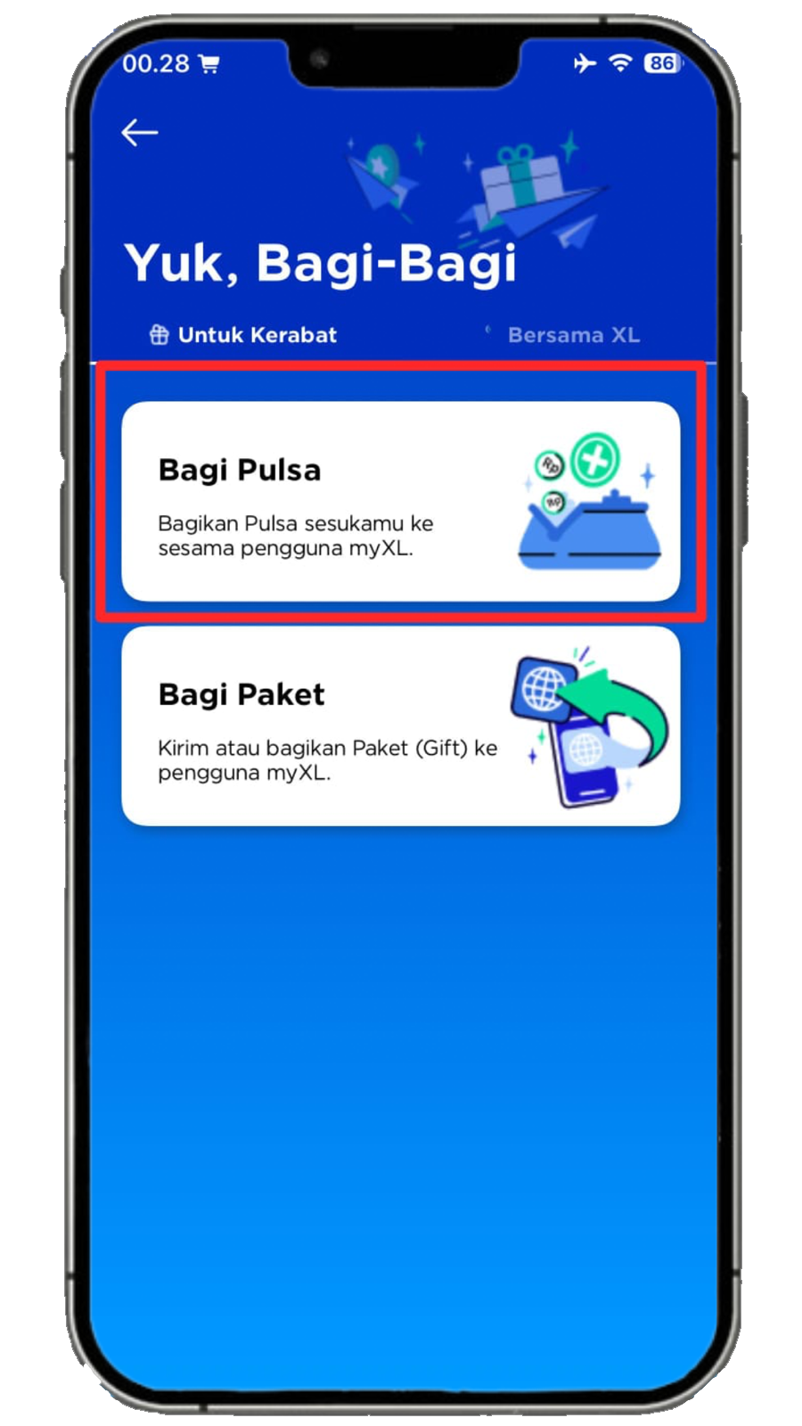 Langkah 3 - Pilih Bagi Pulsa