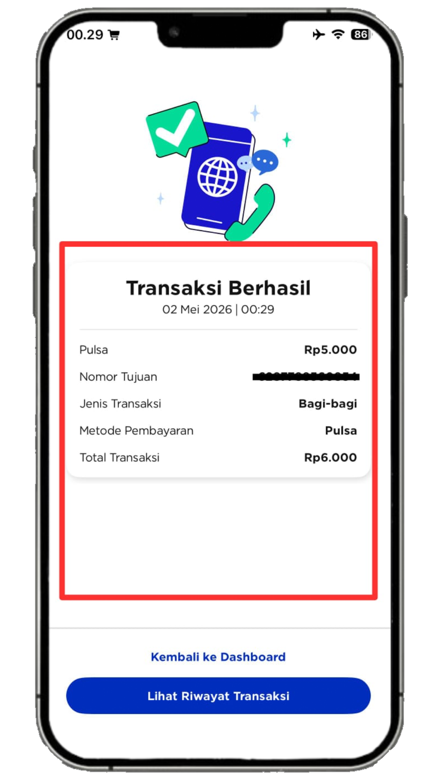 Langkah 7 - Cek Status Transaksi Berhasil