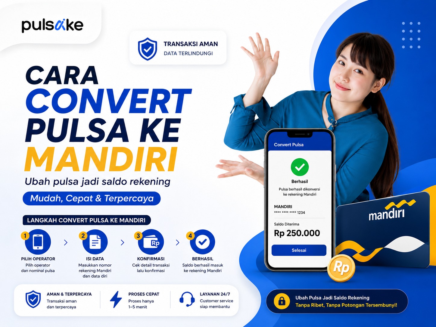 Cara Convert Pulsa ke Mandiri Saldo Cair Instan 24 Jam
