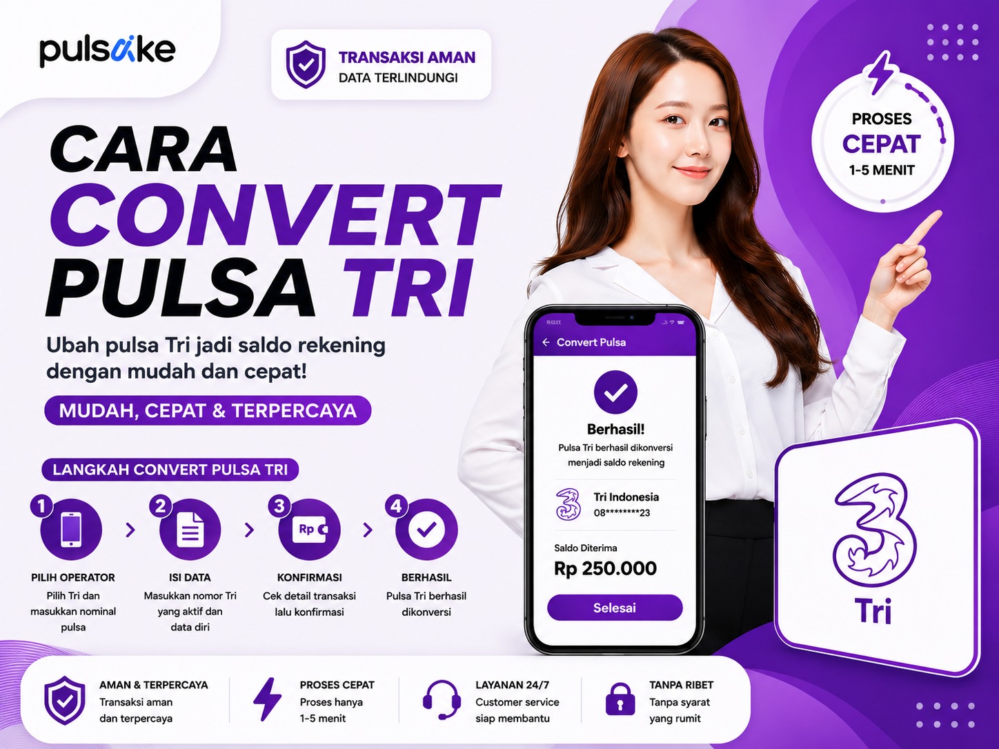 Gak Pake Ribet! Cara Convert Pulsa Tri Otomatis